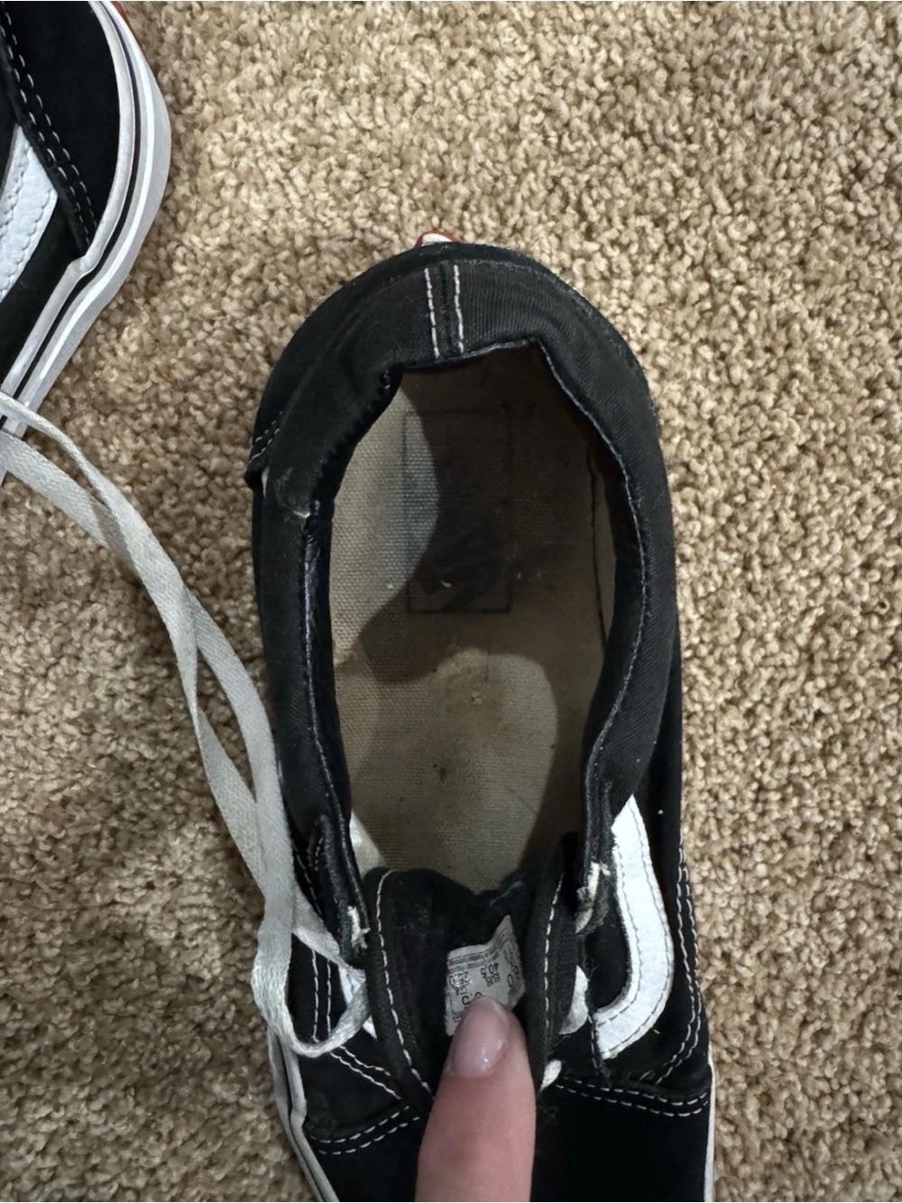 VANS Old Skool Black And White M Size 8/W Size 9.5 Used Good Condition No Box - Picture 3 of 12